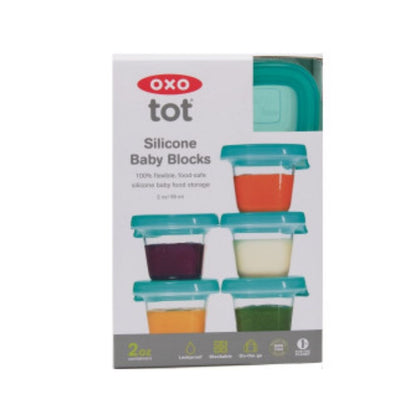 Silicone Baby Blocks - Stackable Soft Feeding Containers, BPA-Free, Baby Safe