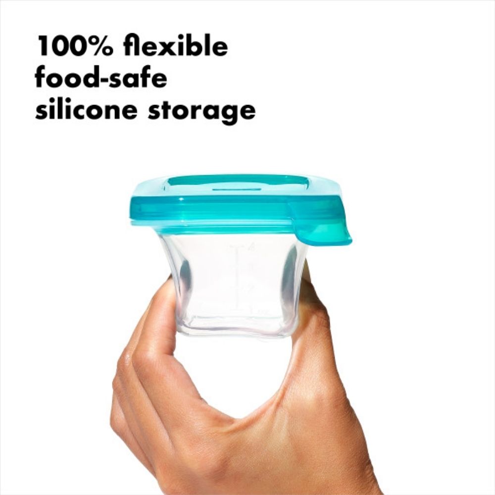 Silicone Baby Blocks - Stackable Soft Feeding Containers, BPA-Free, Baby Safe