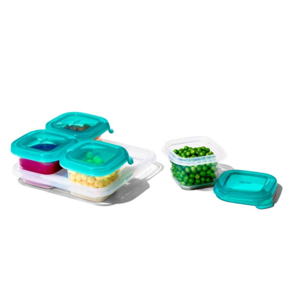 Silicone Baby Blocks - Stackable Soft Feeding Containers, BPA-Free, Baby Safe