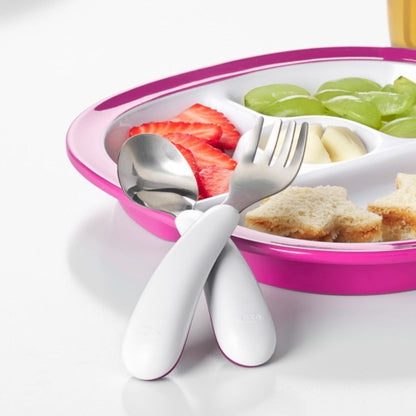 طقم شوكة وملعقة - وردي