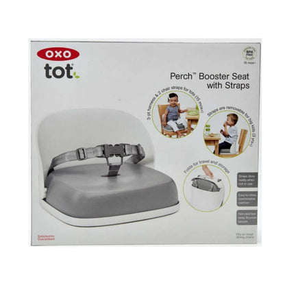 مقعد معزز للأطفال مع أحزمة - رمادي