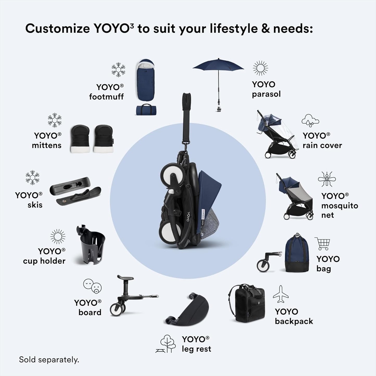 YOYO³ Color Pack Accessory Set for YOYO Collection and Universal Compatibility