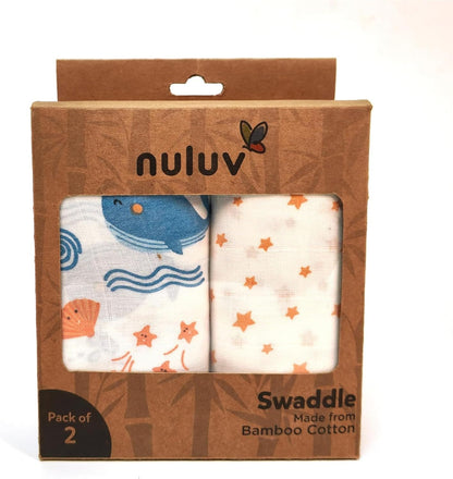Whale Swaddle Wrap - Pack of 2 | Super Ultra Soft Cotton Malmal Baby Swaddle Cloth | Soft Pure Cotton Sheets Baby Wrap Set for New Born Babies | New Born Swaddles