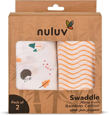 Baby 100% Oraganic Cotton Swaddle Wrap Pack of 2 (Squirrel Swaddle)