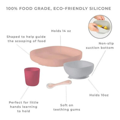 Silicone Meal Set of 4 Pink