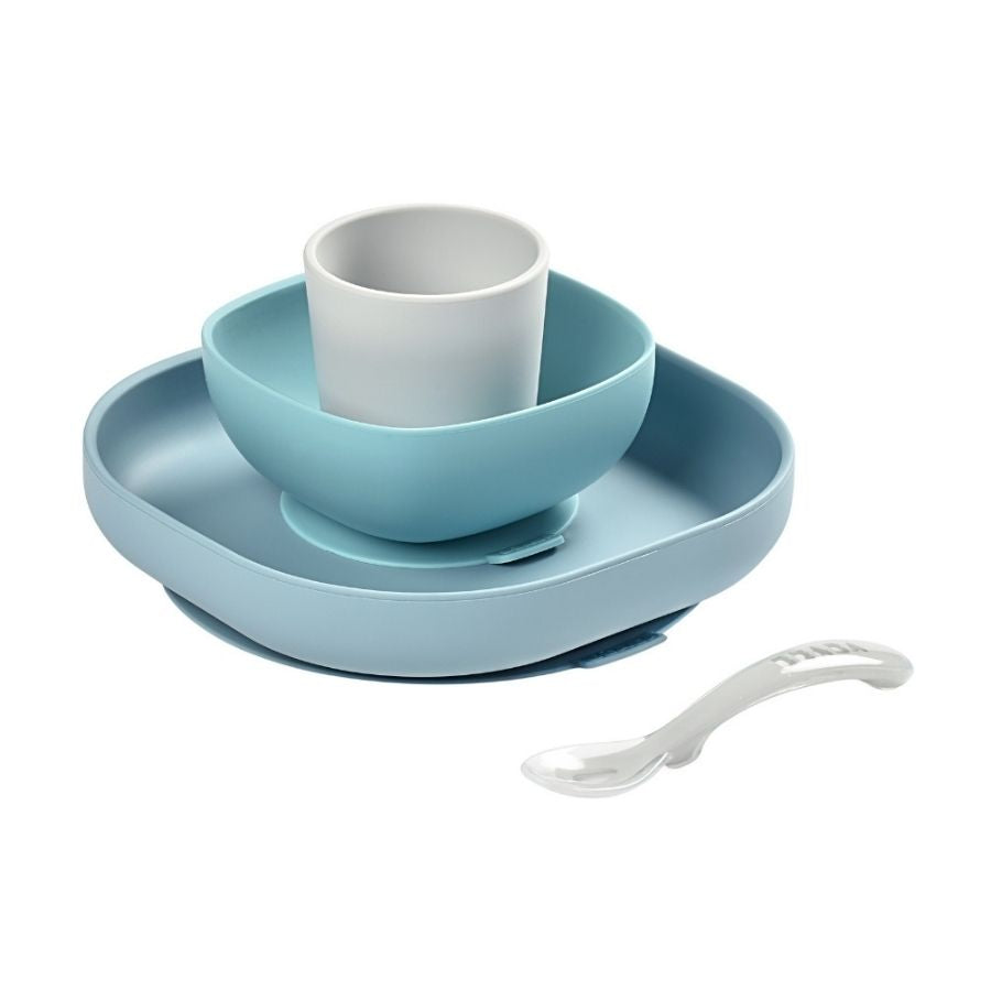 مجموعة طعام سيليكون من 4 قطع بتصميم غابة