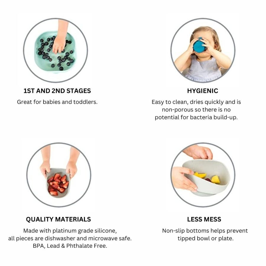 مجموعة طعام سيليكون من 4 قطع بتصميم غابة