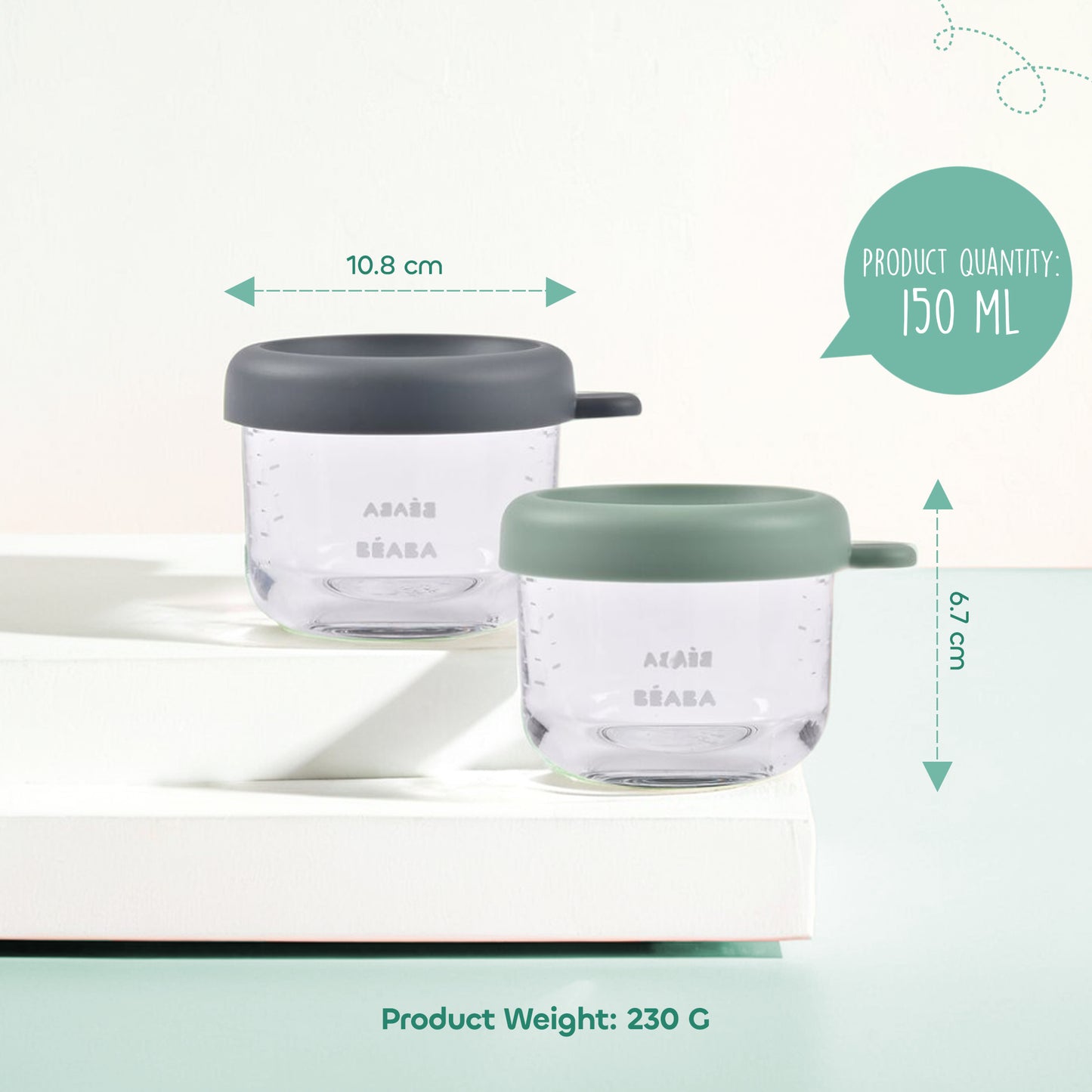 Glass Conservation Jars - 2 Pcs 150 ml