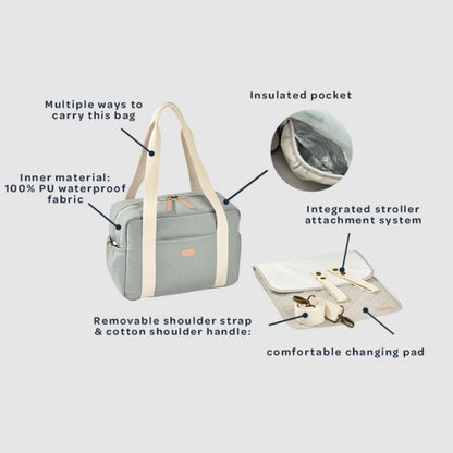 حقيبة تغيير باريس وردية باهتة