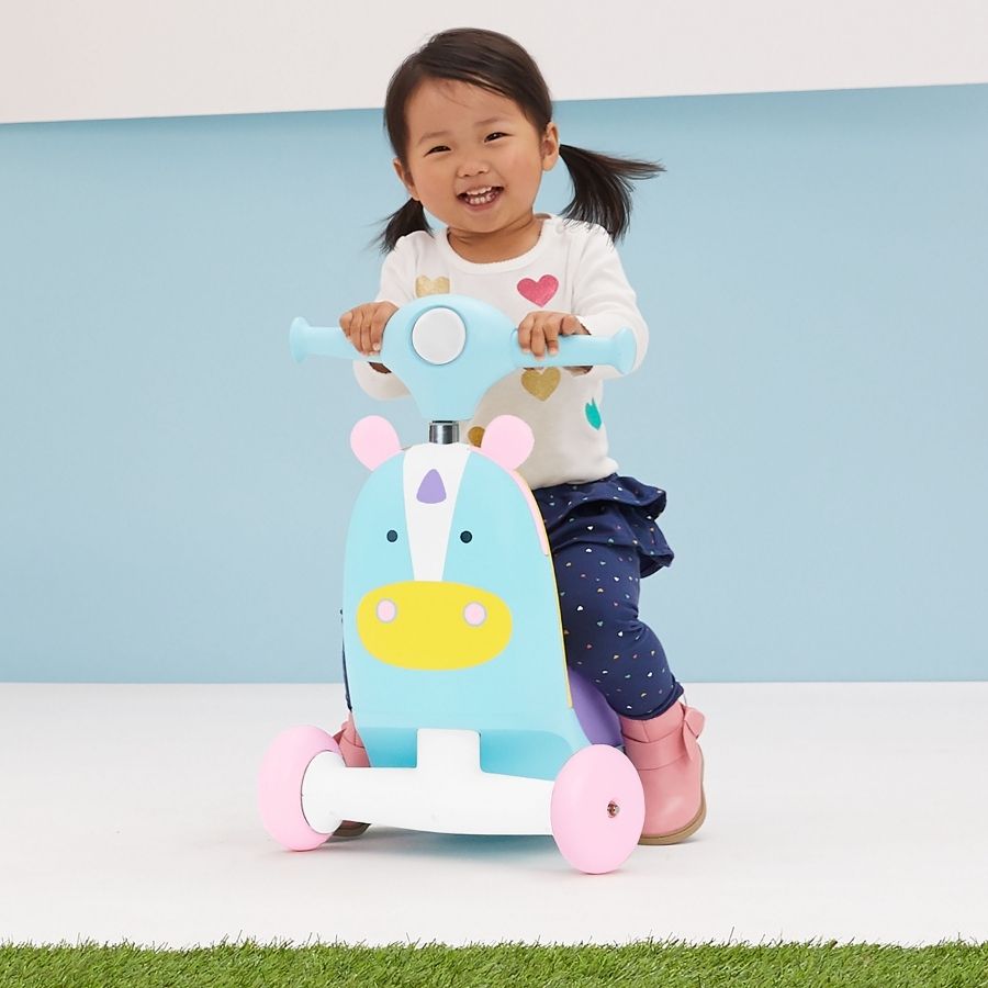 Skip Hop Zoo Ride-On Toy for Kids - Push-and-Ride Animal Walker Durable Toddler
