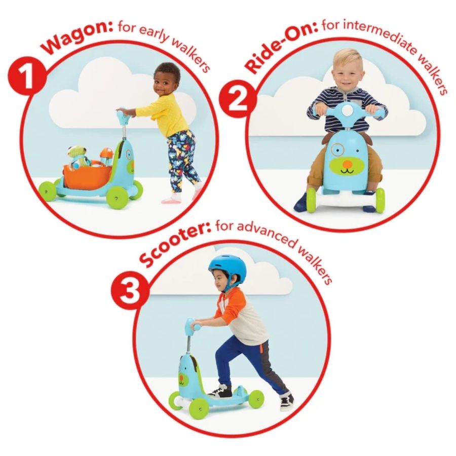 Skip Hop Zoo Ride-On Toy for Kids - Push-and-Ride Animal Walker Durable Toddler