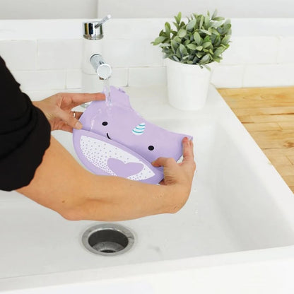 Skip Hop Zoo Fold & Go Silicone Bib Narwhal