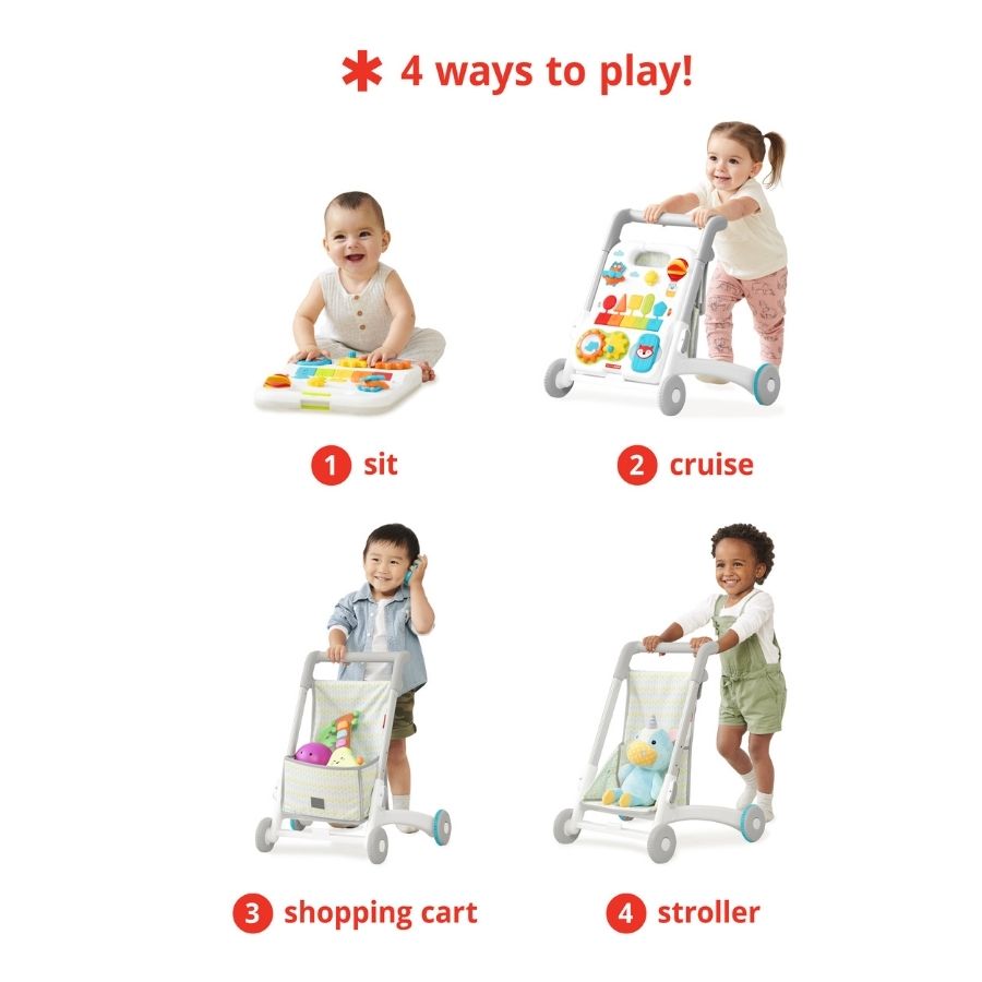 مشاية أنشطة 4 في 1 متعددة الألوان لاستكشاف المزيد من النمو