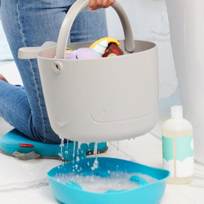 Skip Hop Moby Stowaway Bath Toy Bucket White Blue