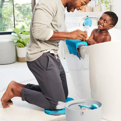 Skip Hop Moby Stowaway Bath Toy Bucket White Blue