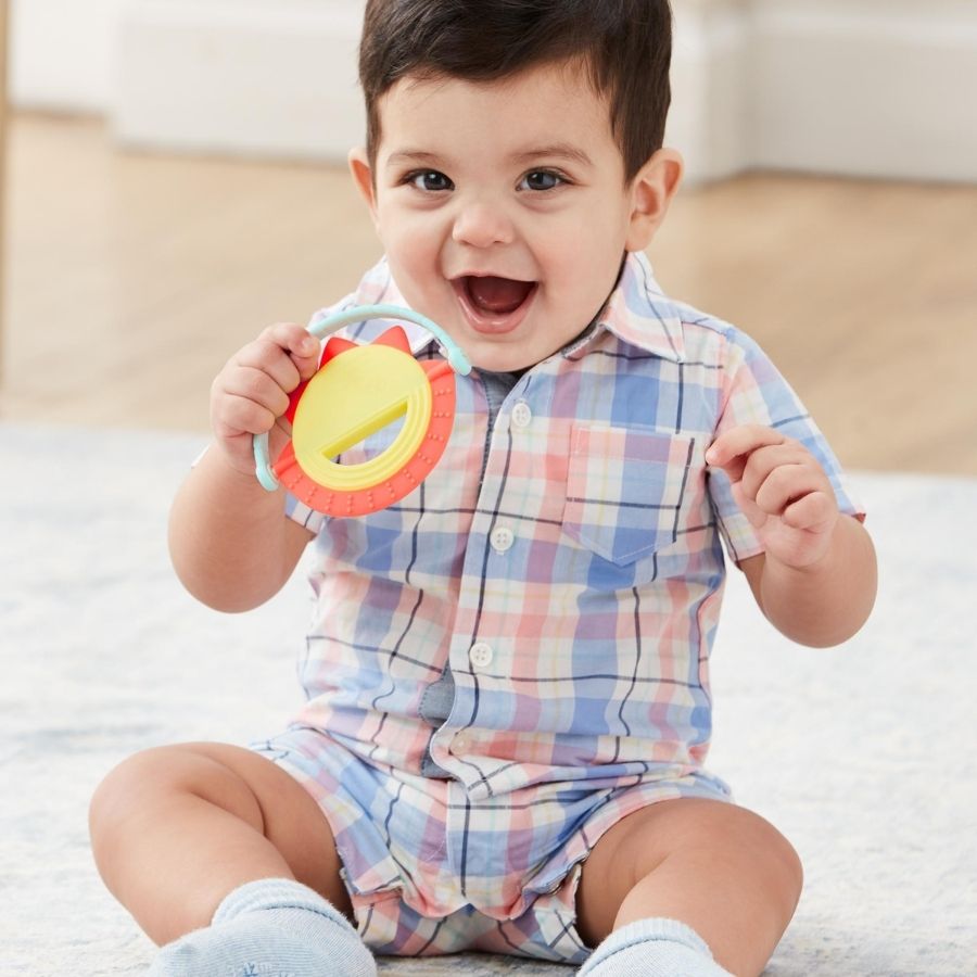 Skip Hop Silver Lining Cloud Teethe & Play Toy Sun Light Blue Orange