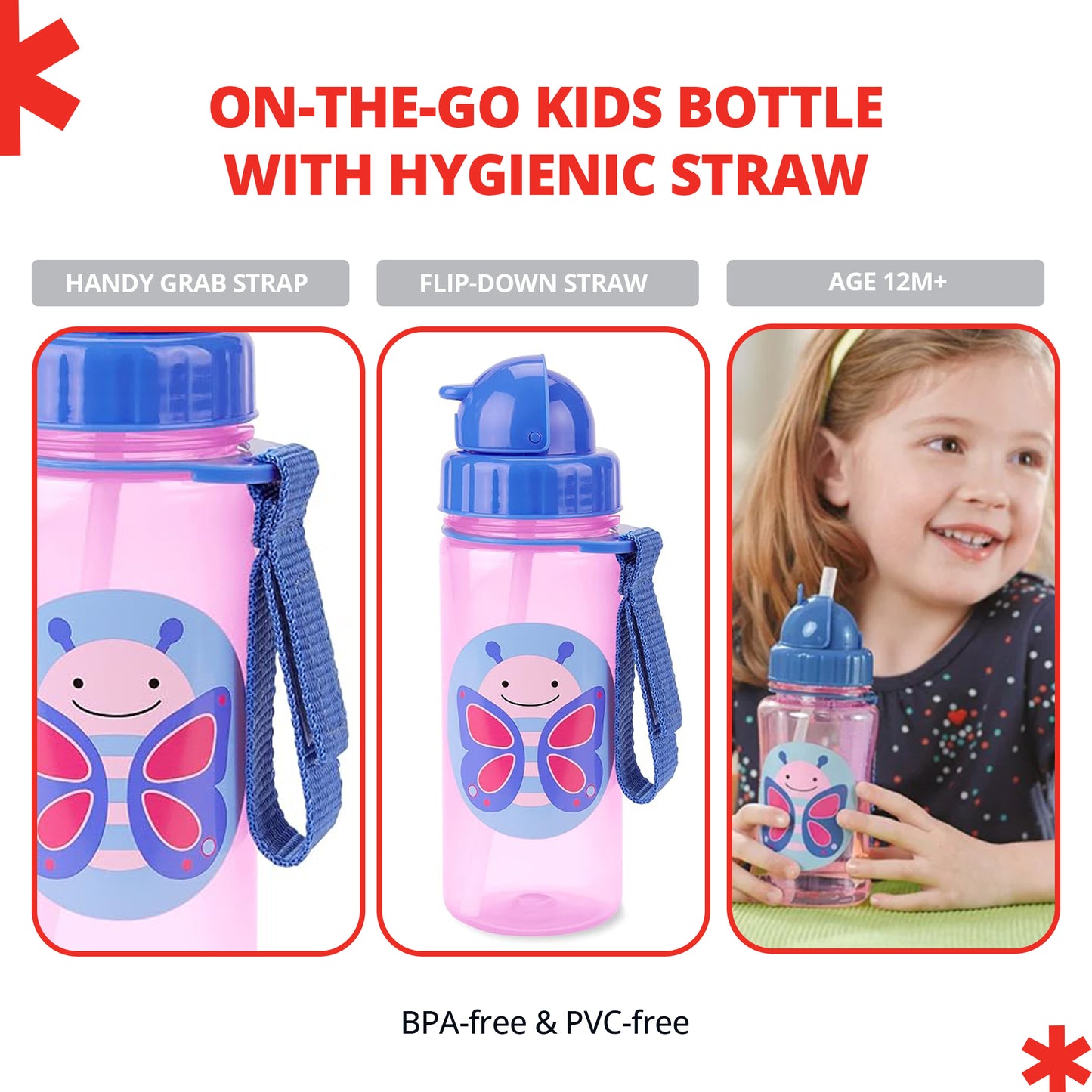 Skip Hop Zoo Straw Bottle Butterfly