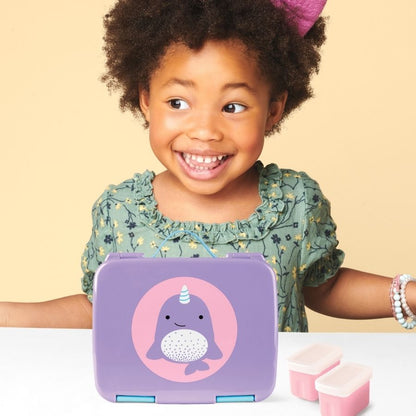 Zoo Bento Box Kids Lunch Container with Multiple Compartments and Leak-Resistant Lid