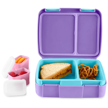Zoo Bento Box Kids Lunch Container with Multiple Compartments and Leak-Resistant Lid