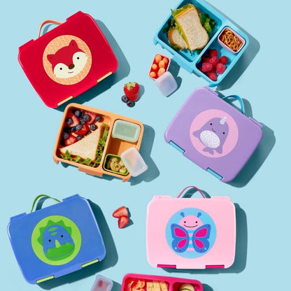 Zoo Bento Box Kids Lunch Container with Multiple Compartments and Leak-Resistant Lid