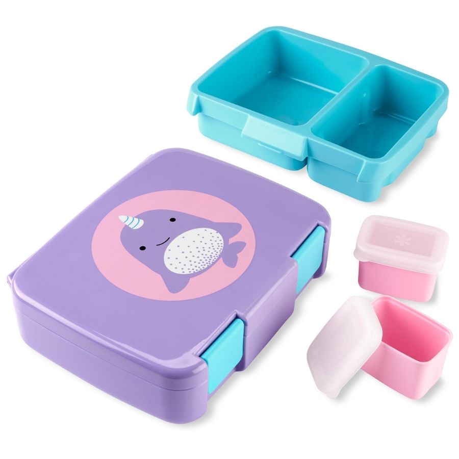 Zoo Bento Box Kids Lunch Container with Multiple Compartments and Leak-Resistant Lid