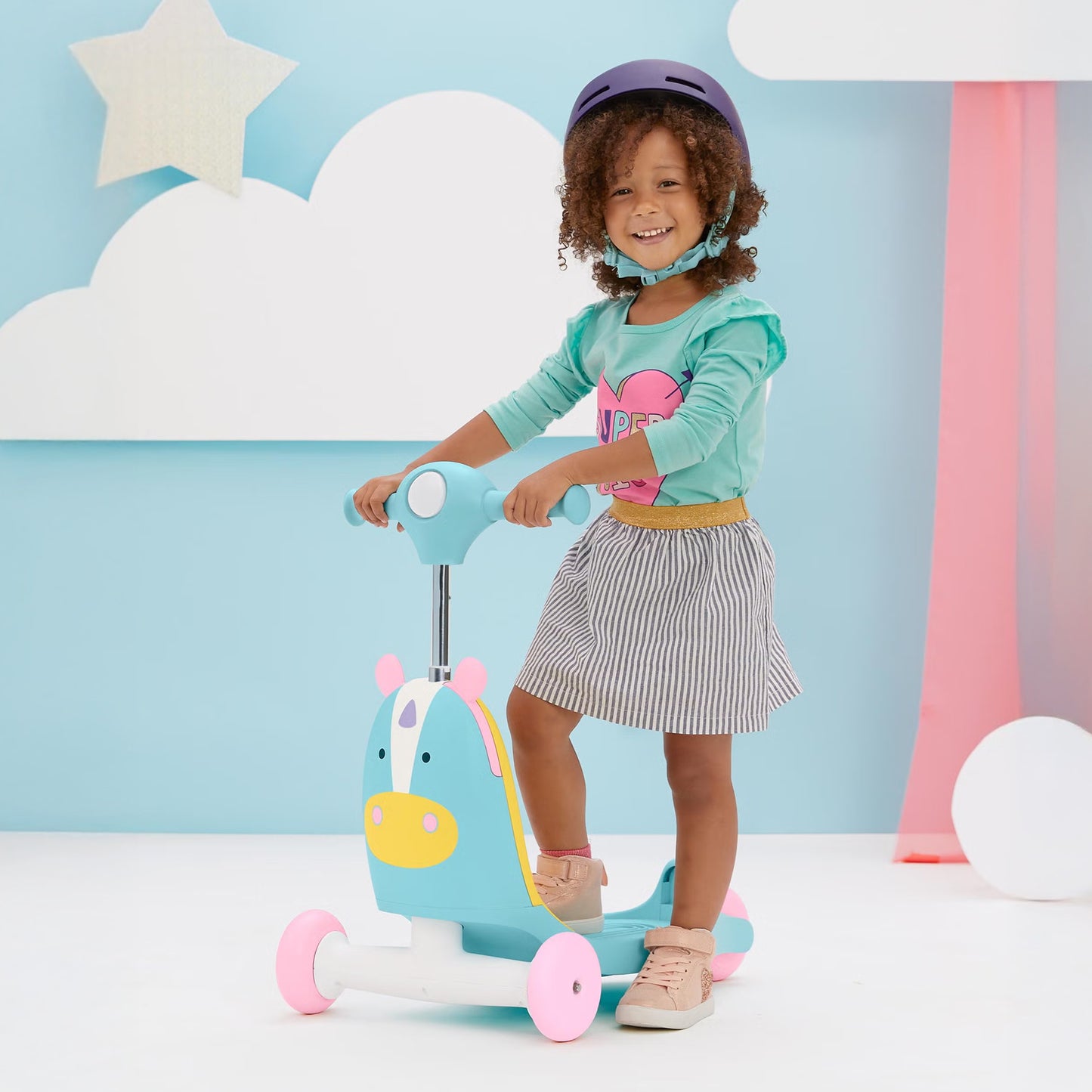 Skip Hop Zoo 3-in-1 RideOn Toy for Kids - Push-and-Ride Animal Walker Durable Toddler