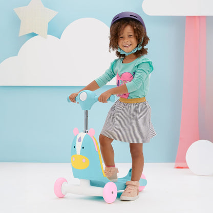 Skip Hop Zoo 3-in-1 RideOn Toy for Kids - Push-and-Ride Animal Walker Durable Toddler
