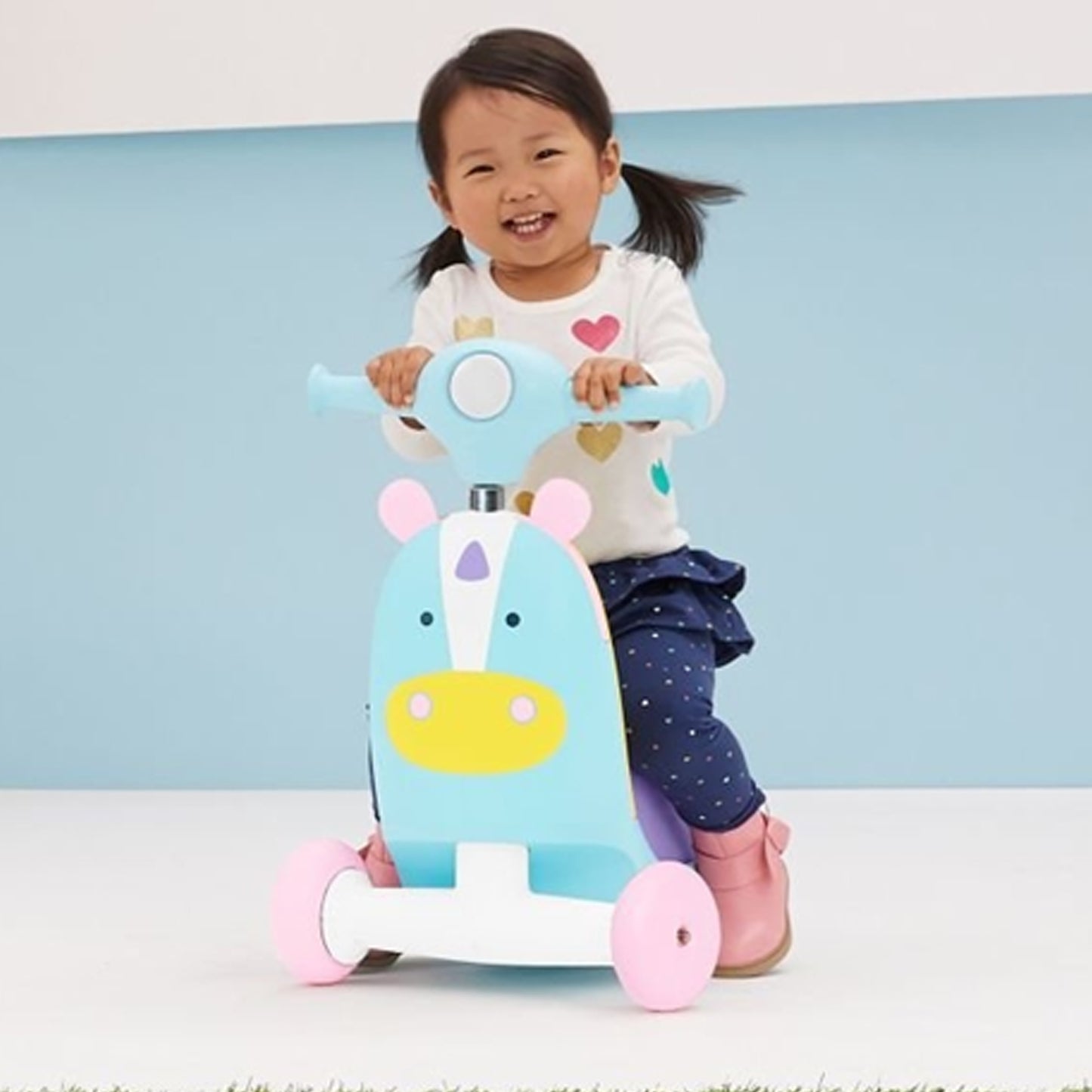Skip Hop Zoo 3-in-1 RideOn Toy for Kids - Push-and-Ride Animal Walker Durable Toddler