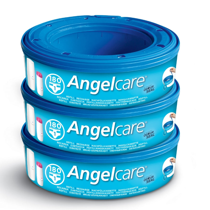 Angelcare Nappy Disposal System Refill Cassettes 3 Pack Blue