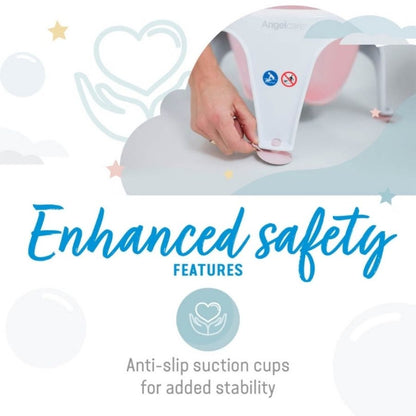 مقعد حمام ناعم الملمس باللون الوردي