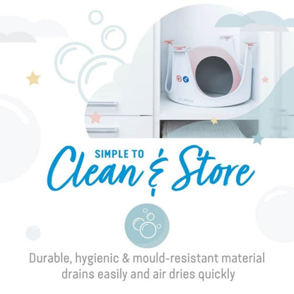 مقعد حمام ناعم الملمس باللون الوردي