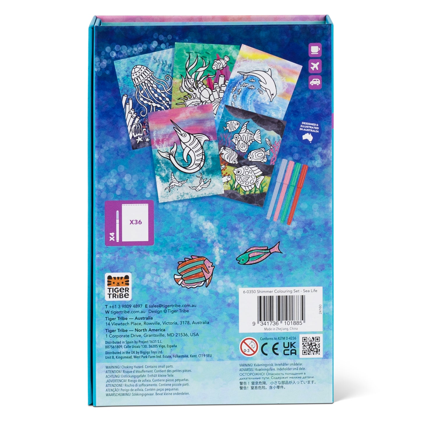 SHIMMER COLOURING SET - SEA LIFE