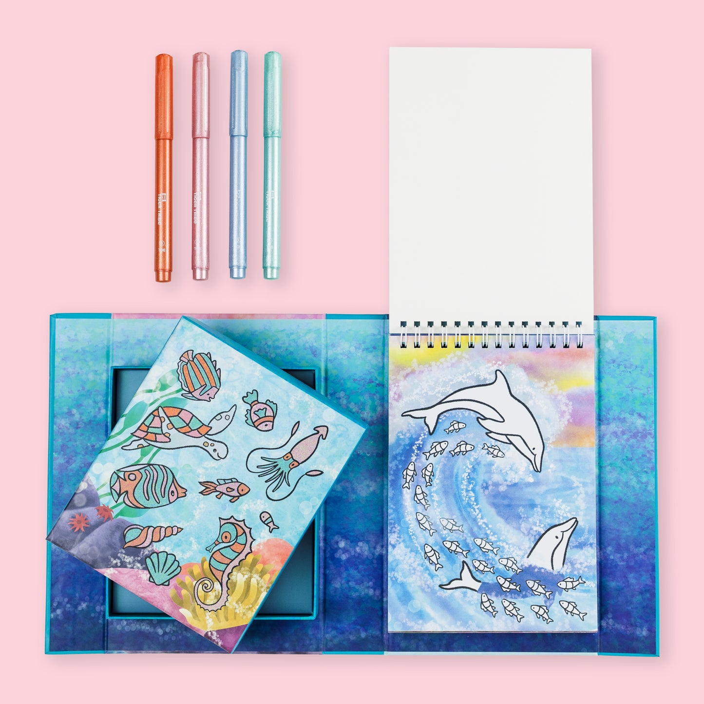 SHIMMER COLOURING SET - SEA LIFE