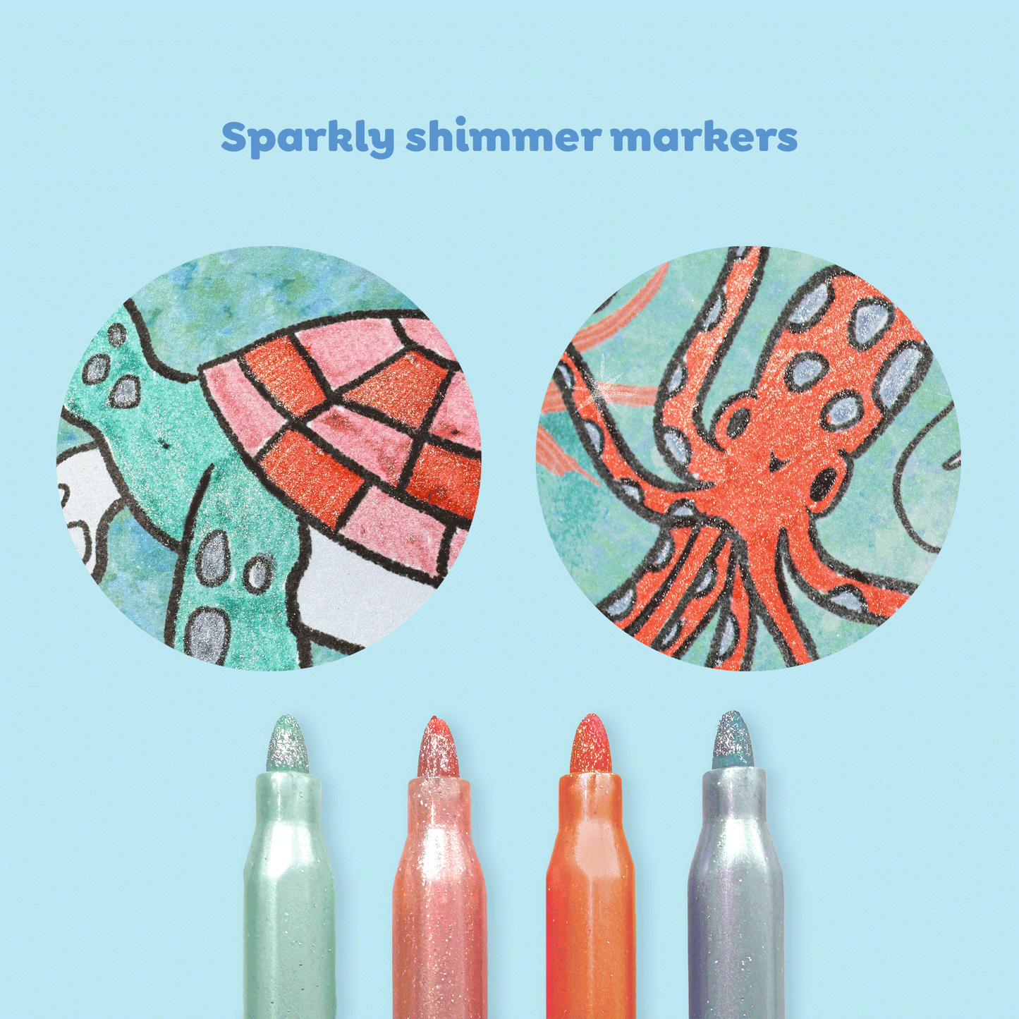 SHIMMER COLOURING SET - SEA LIFE