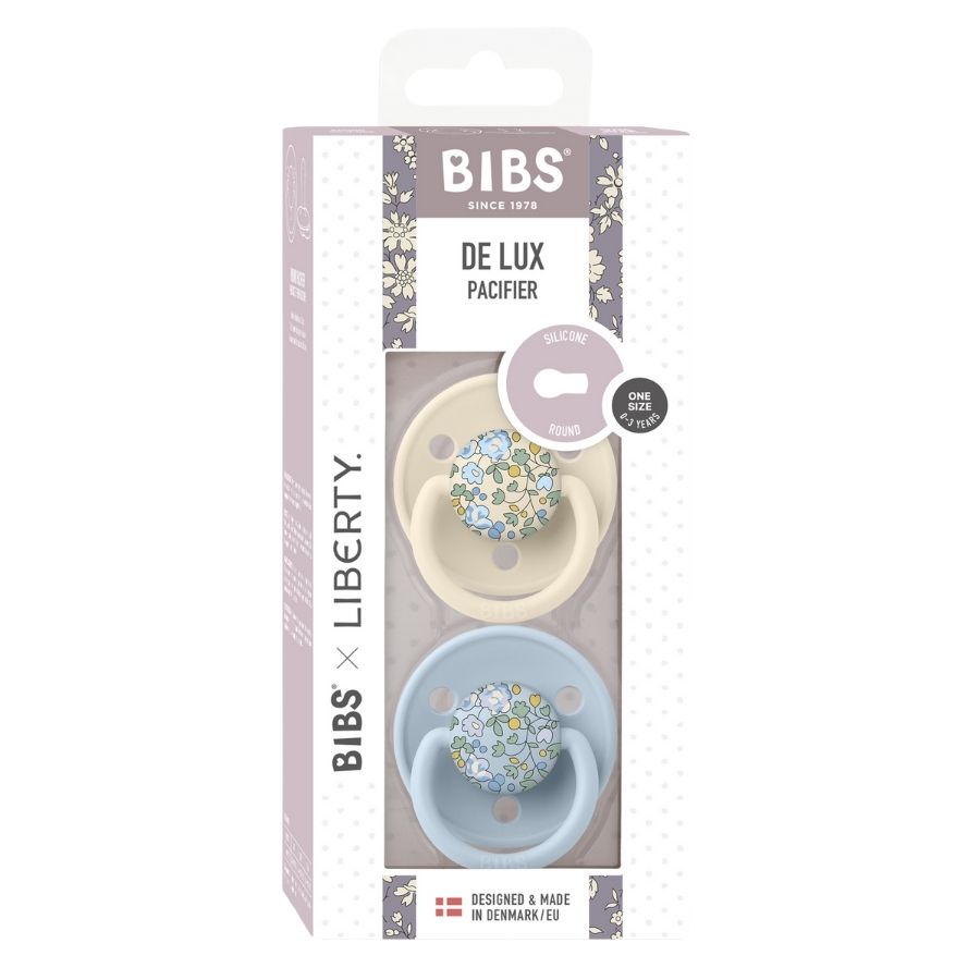 Pacifier X Liberty 2  Pack De Lux Eloise Silicone One size Baby Blue Mix
