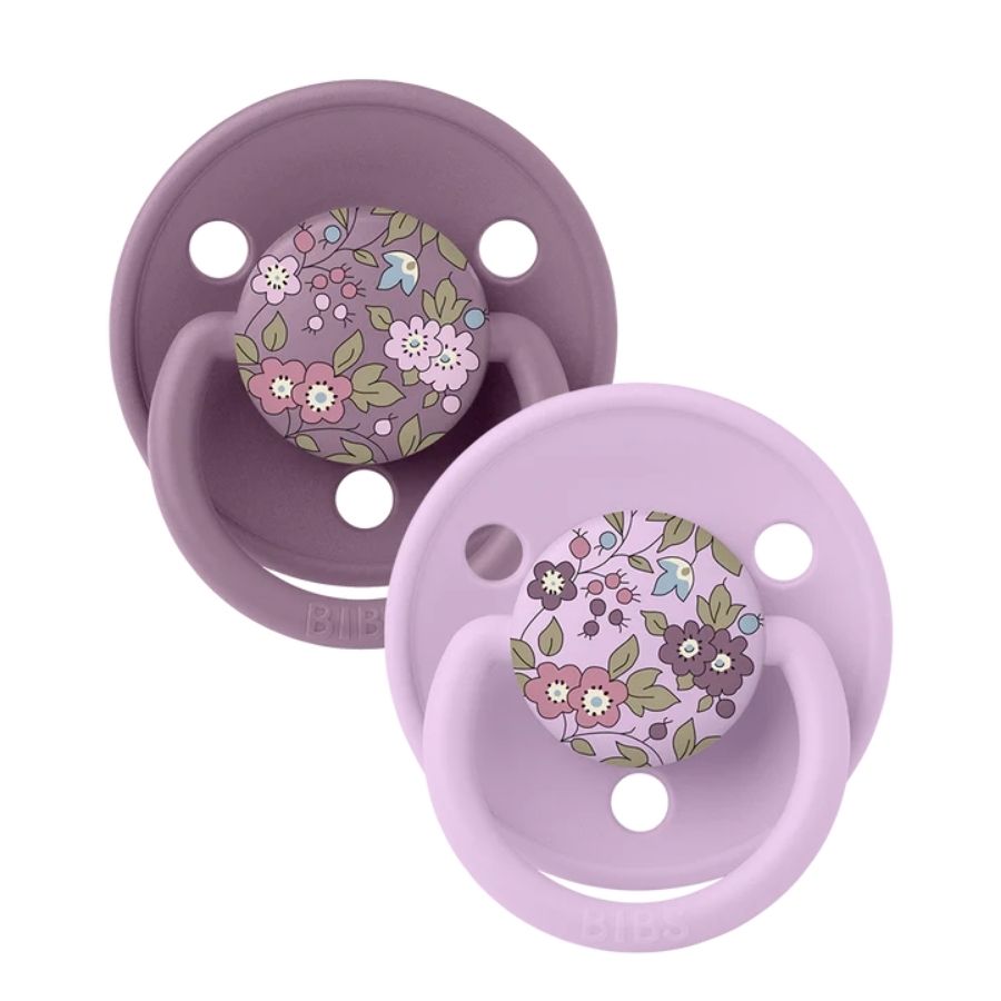 Bibs x Liberty 2 Pack De Lux Chamomile Lawn Silicone Onesize Mauve Mix
