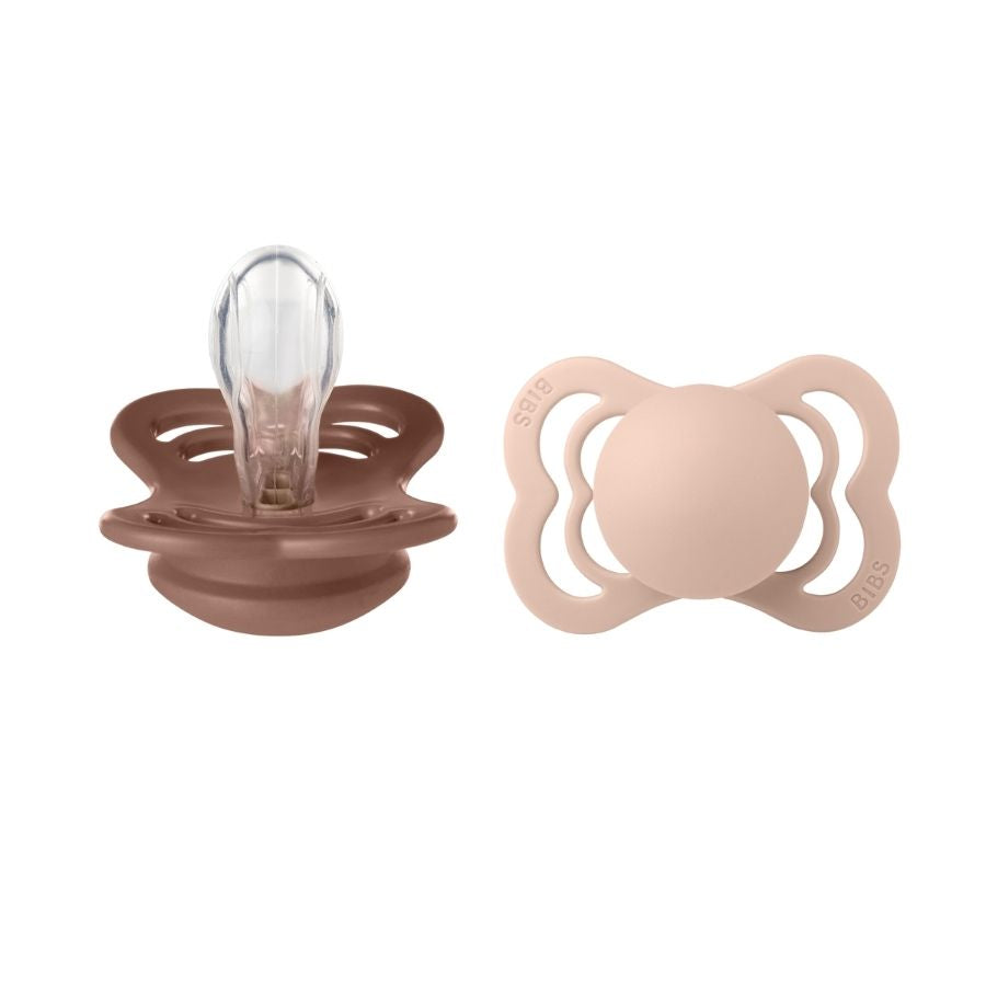 Supreme 2 Pack Silicone Pacifier Soother Set for Babies - Durable Comfortable Nipples