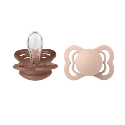 Supreme 2 Pack Silicone Pacifier Soother Set for Babies - Durable Comfortable Nipples
