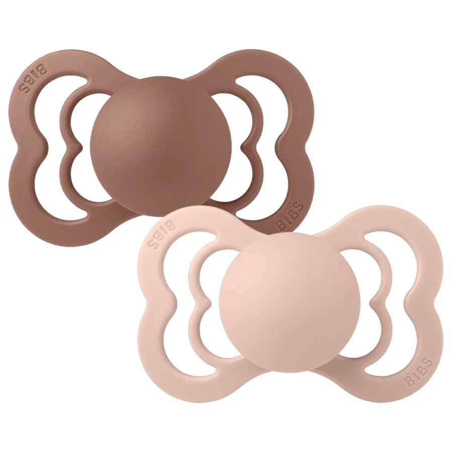 Supreme 2 Pack Silicone Pacifier Soother Set for Babies - Durable Comfortable Nipples