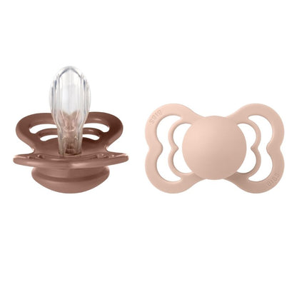 Supreme 2 Pack Silicone Pacifier Soother Set for Babies - Durable Comfortable Nipples