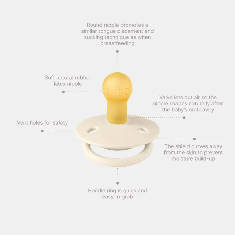 Supreme 2 Pack Silicone Pacifier Soother Set for Babies - Durable Comfortable Nipples