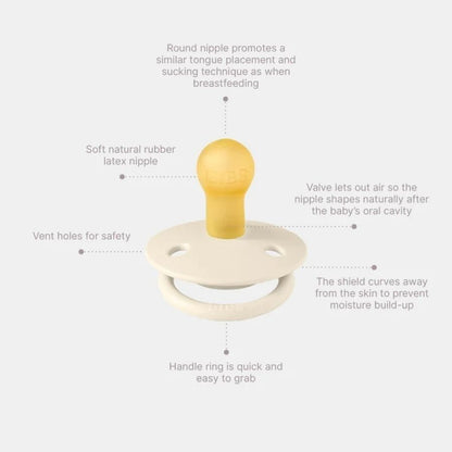 Supreme 2 Pack Silicone Pacifier Soother Set for Babies - Durable Comfortable Nipples