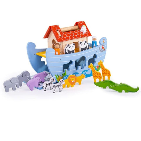 Bigjigs | Noah's Ark Playset | Wooden Toy Set | Age 3 Years+