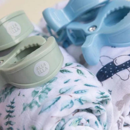 مجموعة صندوق من الخيزران و2 مشبك لعربة الأطفال - طائرات