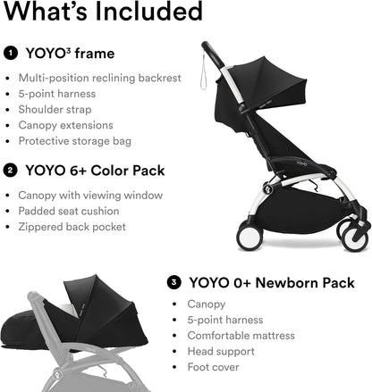 YOYO3 Full Stroller with Frame, 0+ Newborn and 6+ Color Pack