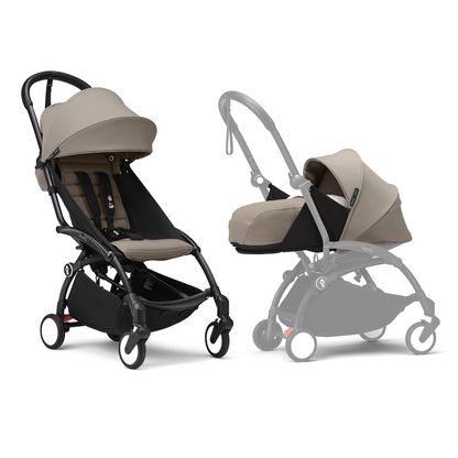 YOYO3 Full Stroller with Black Frame, 0+ Newborn and 6+ Color Pack