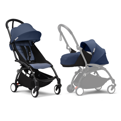 YOYO3 Full Stroller with Black Frame, 0+ Newborn and 6+ Color Pack