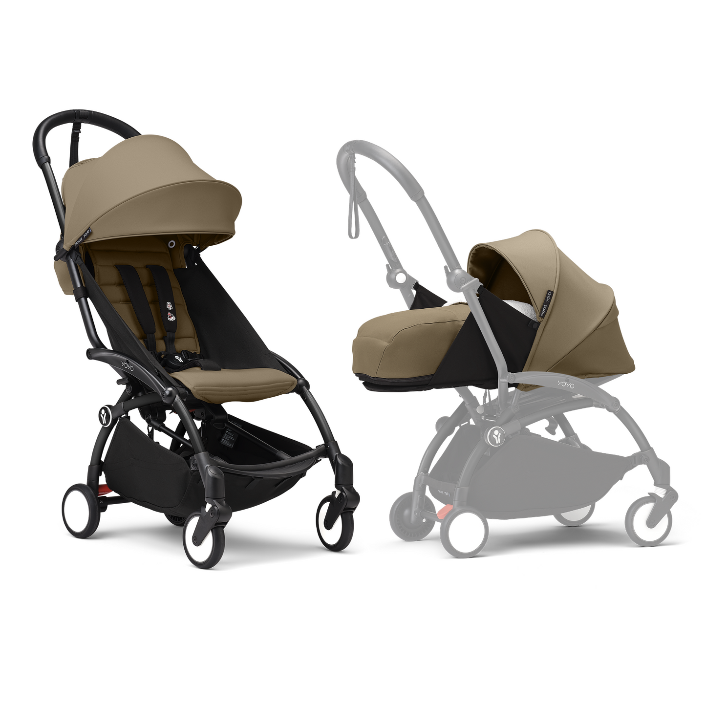 YOYO3 Full Stroller with Black Frame, 0+ Newborn and 6+ Color Pack