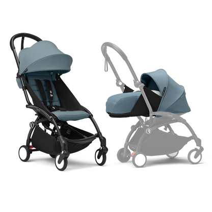 YOYO3 Full Stroller with Black Frame, 0+ Newborn and 6+ Color Pack