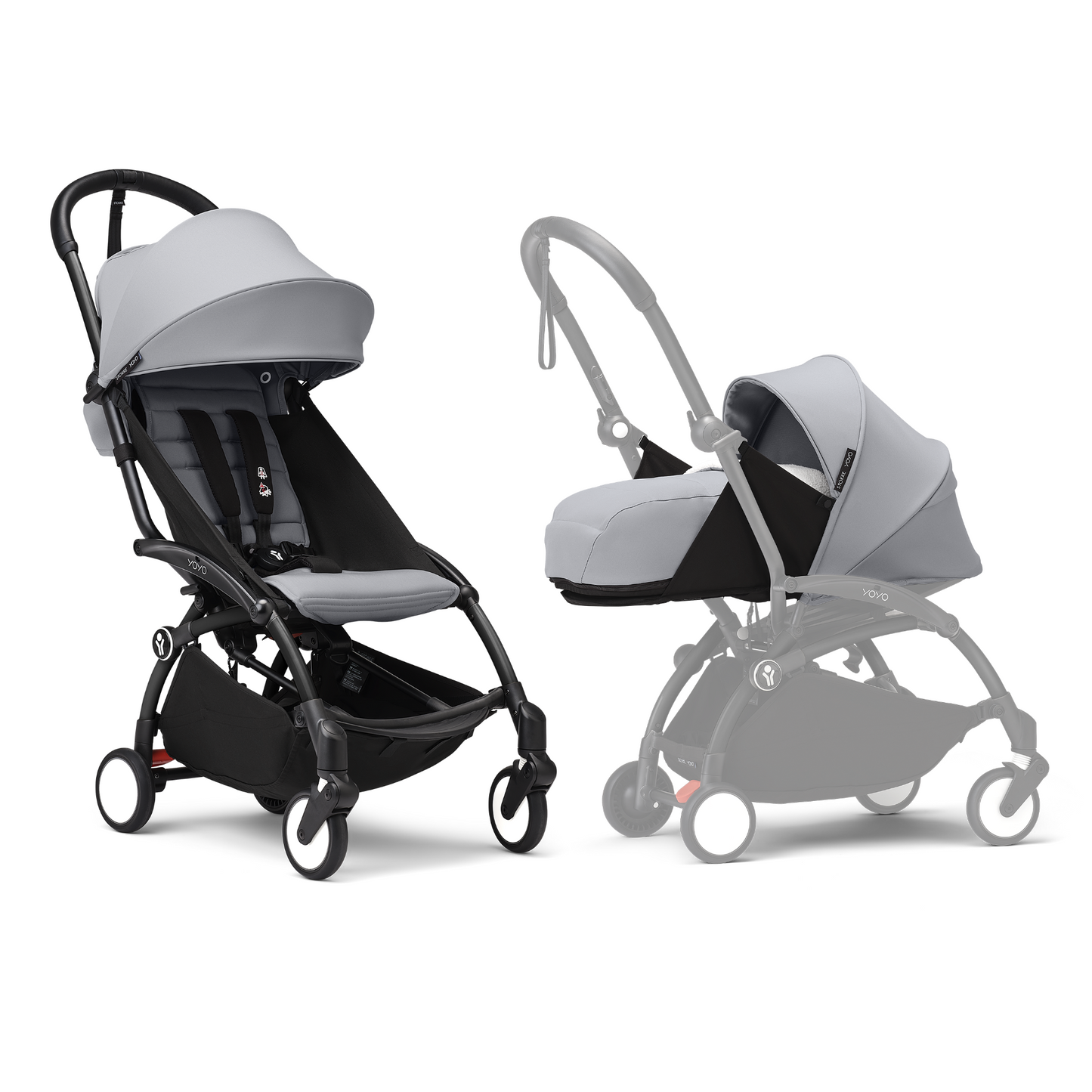YOYO3 Full Stroller with Black Frame, 0+ Newborn and 6+ Color Pack